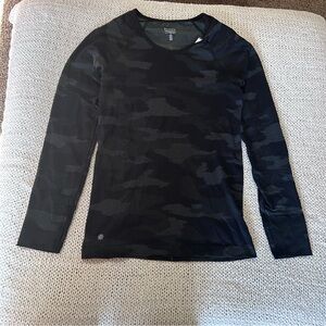 Athleta Black Camo Long Sleeve Tee
